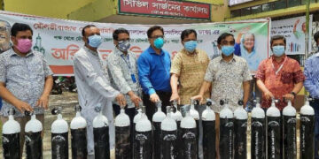 মৌলভীবাজার হাসপাতালে যুক্ত হলো আরও ২০টি অক্সিজেন সিলিন্ডার