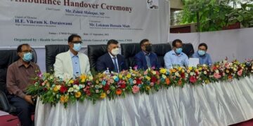 ভারতের উপহারের ১০৯ অ্যাম্বুলেন্সের চাবি হস্তান্তর