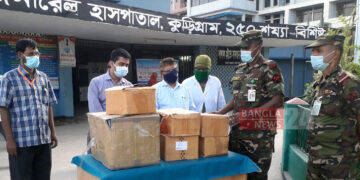 কুড়িগ্রাম হাসপাতালে মেডিক্যাল সরঞ্জাম দিল সেনাবাহিনী