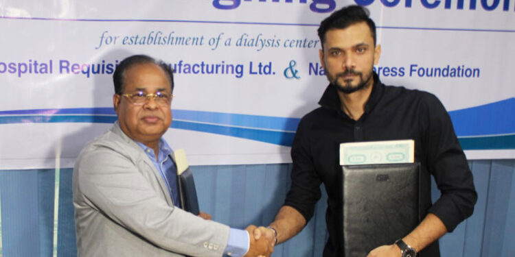নড়াইলে কিডনি রোগীর সেবায় মাশরাফির উদ্যোগ, সাথে জেএমআই