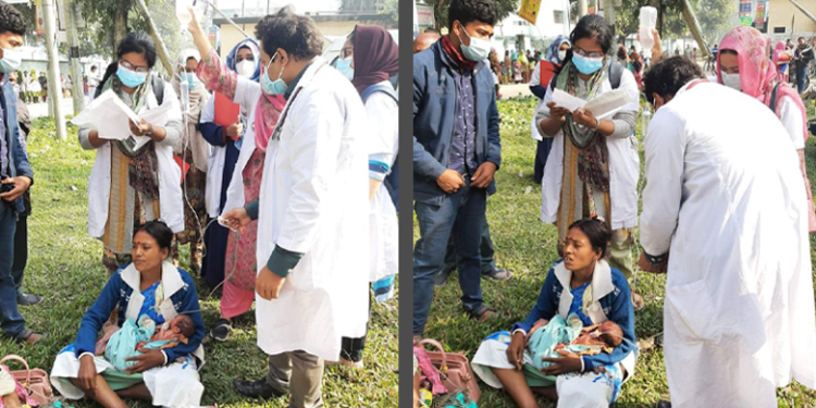 রমেক হাসপাতালে আগুন, মাঠেই চিকিৎসা চালিয়ে গেলেন চিকিৎসকরা